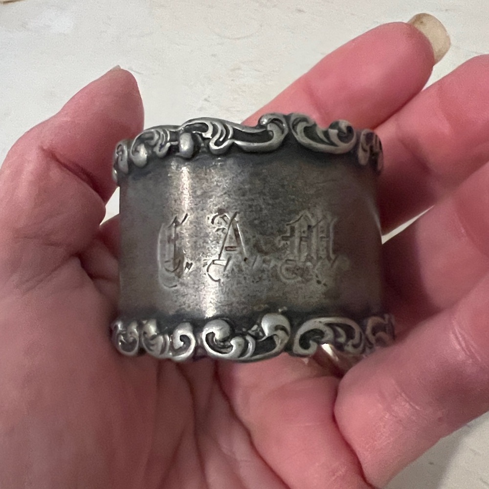 Antique Victorian Silver engraved napkin ring